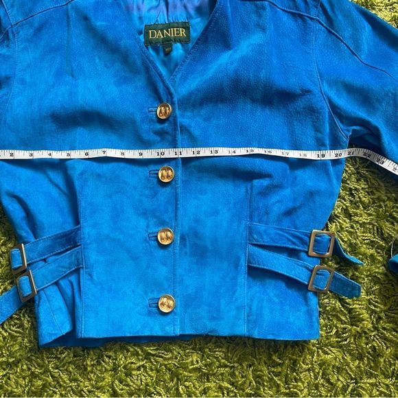 DANIER VINTAGE LEATHER SET BLUE 80S - Picture 15 of 16